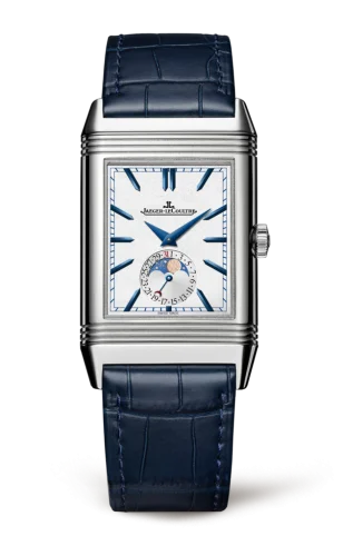 Reverso Tribute Moon Stainless Steel / Silver / Alligator