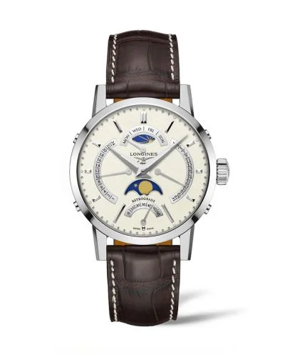 1832 Retrograde Moonphase Stainless Steel / Beige
