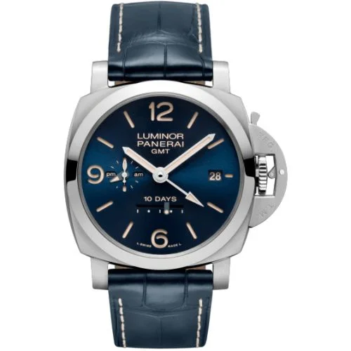 Luminor 1950 44 3 Days GMT 10 Days Stainless Steel / Blue