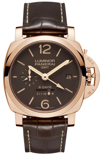 Luminor 1950 44 8 Days GMT Red Gold / Brown