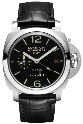 Luminor 1950 44 8 Days GMT Stainless Steel / Black