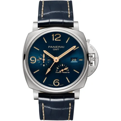 Luminor Due 45 3 Days GMT Power Reserve Automatic Titanium / Blue