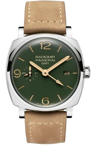 Radiomir 1940 45 3 Days GMT Automatic Stainless Steel / Military Green