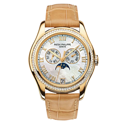 Annual Calendar 4936 Yellow Gold Diamond Mother of Pearl