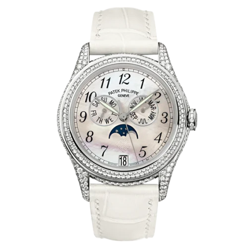 Annual Calendar 4937 White Gold Diamond White Mother of Pearl