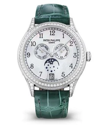 Annual Calendar 4948 White Gold Black Mother of Pearl