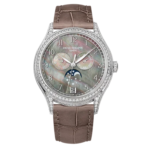 Annual Calendar 4948 White Gold Black Mother of Pearl