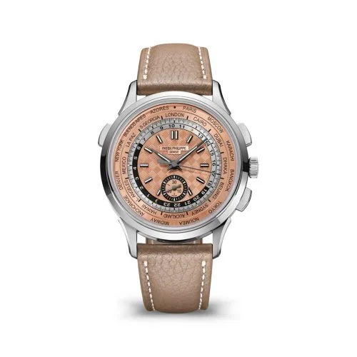 World Time Chronograph 5935 Stainless Steel / Salmon