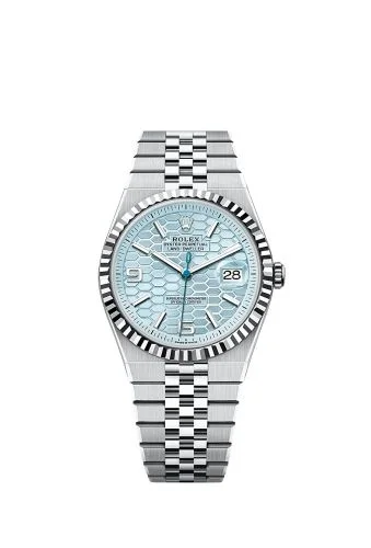 Land-Dweller 40 Platinum / Ice Blue / Flat Jubilee