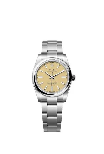 Oyster Perpetual 34 Stainless Steel / Beige