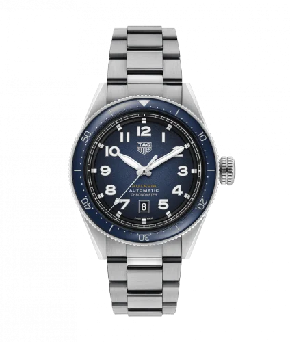 Autavia Calibre 5 Stainless Steel / Blue / Bracelet