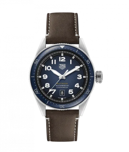 Autavia Calibre 5 Stainless Steel / Blue / Leather