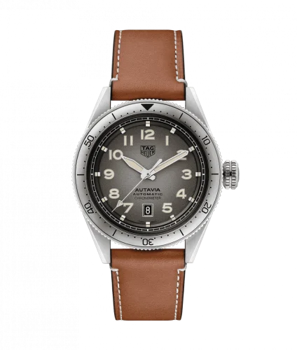 Autavia Calibre 5 Stainless Steel / Grey / Leather