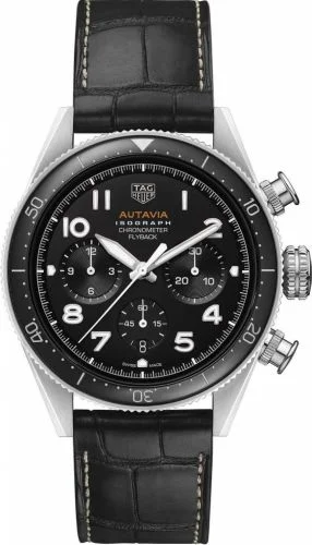 Autavia Heuer 02 Isograph Stainless Steel / Black / Strap