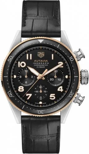 Autavia Heuer 02 Isograph Stainless Steel / Rose Gold / Black / Strap
