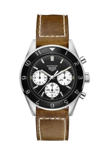 Autavia Heuer 02 Stainless Steel / Inverted Panda / Strap