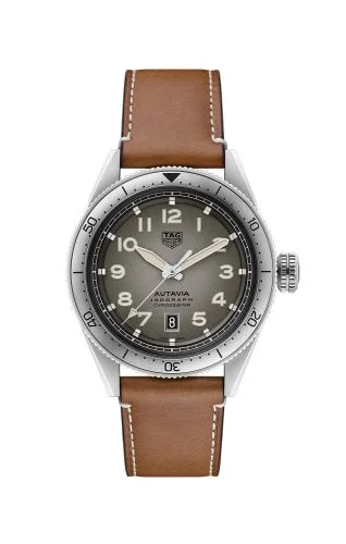 Autavia Isograph Calibre 5 Stainless Steel / Grey / Leather