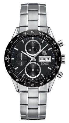 Carrera Calibre 16 Day Date 41 Stainless Steel / Black / Bracelet