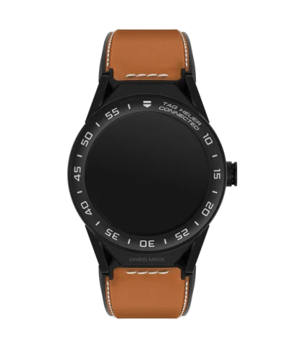 Carrera Connected Modular 45 Black Titanium / Ceramic / Brown Leather