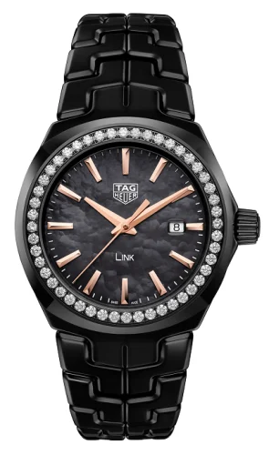 Link Quartz 32mm Black Ceramic / Diamond / Black MOP