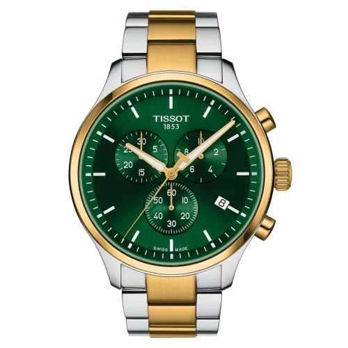 Chrono XL Classic Stainless Steel - Yellow Gold / Green / Bracelet