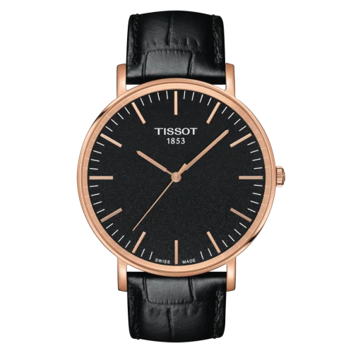 Everytime Large Rose Gold PVD / Black / Strap