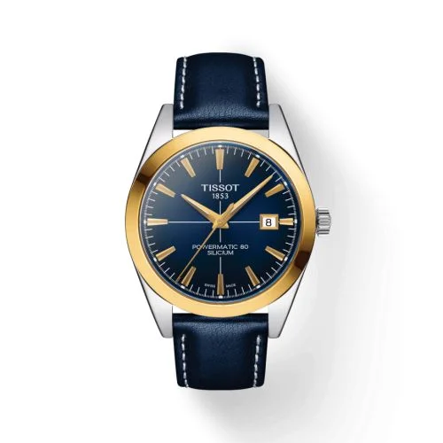 Gentleman Powermatic Stainless Steel / Yellow Gold / Blue / Strap