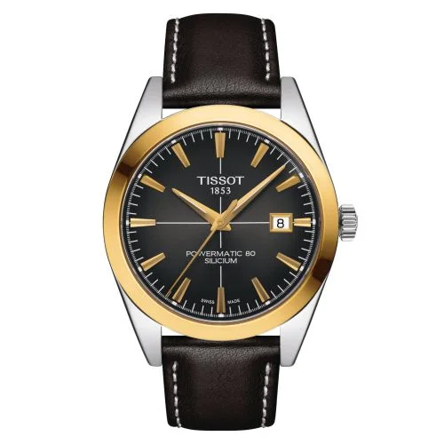 Gentleman Powermatic Stainless Steel / Yellow Gold / Grey / Strap