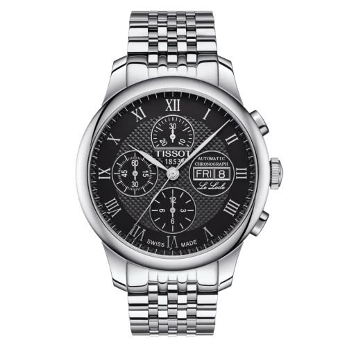 Le Locle 42.3 Valjoux Chronograph Stainless Steel / Black / Bracelet