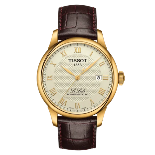 Le Locle Powermatic 80 39.3 Yellow Gold PVD / Ivory / Strap