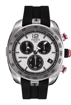 PRS 330 Quartz Chronograph 44 Stainless Steel / Silver / Rubber