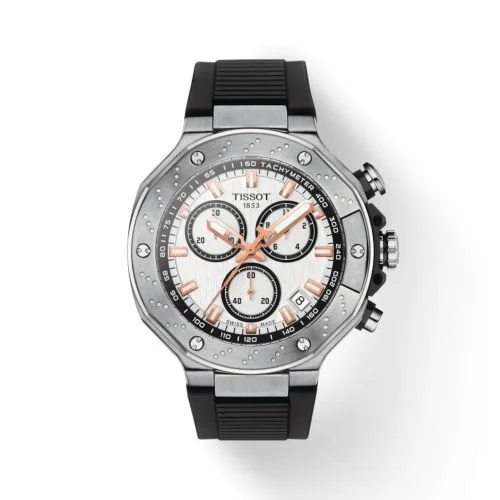 T-Race Chronograph Stainless Steel / Silver / Rubber