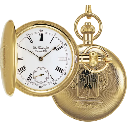 Tissot Savonnette Mechanical Brass / Yellow Gold / White