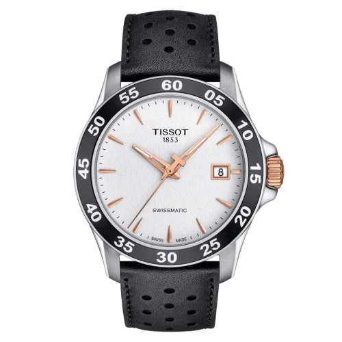 V8 Swissmatic 42.5 Stainless Steel / Rose Gold PVD / Silver / Strap