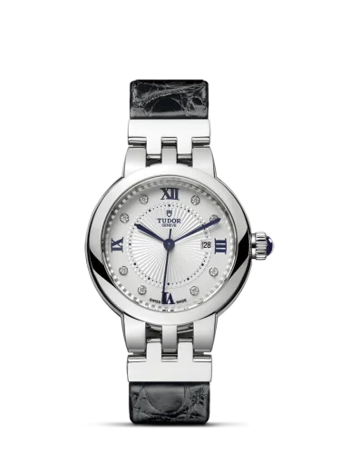 Clair de Rose 30 Stainless Steel / Silver-Diamond / Alligator