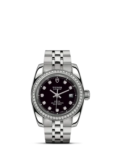 Classic 28 Stainless Steel / Diamond / Black-Diamond / Bracelet