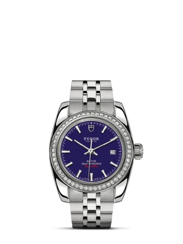 Classic 28 Stainless Steel / Diamond / Blue / Bracelet