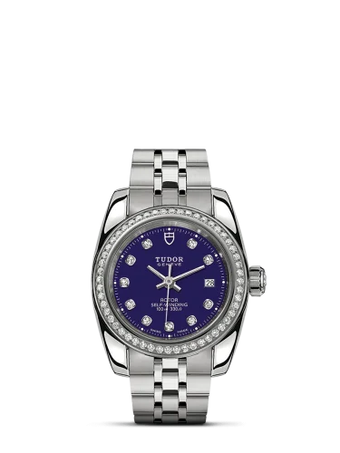 Classic 28 Stainless Steel / Diamond / Blue-Diamond / Bracelet