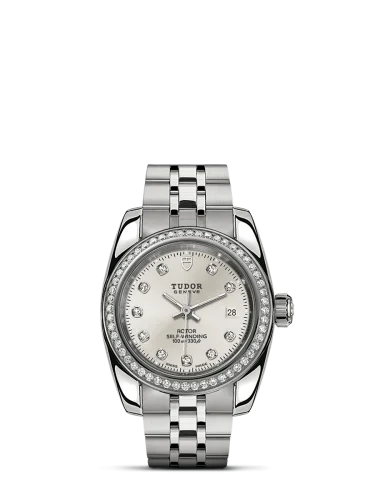 Classic 28 Stainless Steel / Diamond / Silver-Diamond / Bracelet