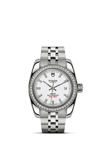 Classic 28 Stainless Steel / Diamond / White / Bracelet