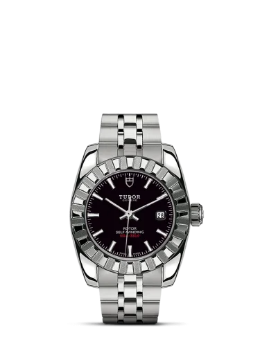 Classic 28 Stainless Steel / Fluted / Black / Bracelet