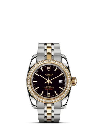Classic 28 Stainless Steel / Yellow Gold / Diamond / Black / Bracelet