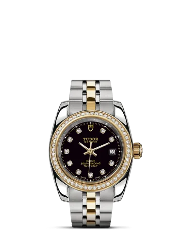Classic 28 Stainless Steel / Yellow Gold / Diamond / Black-Diamond / Bracelet