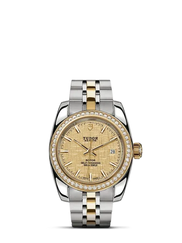 Classic 28 Stainless Steel / Yellow Gold / Diamond / Champagne / Bracelet