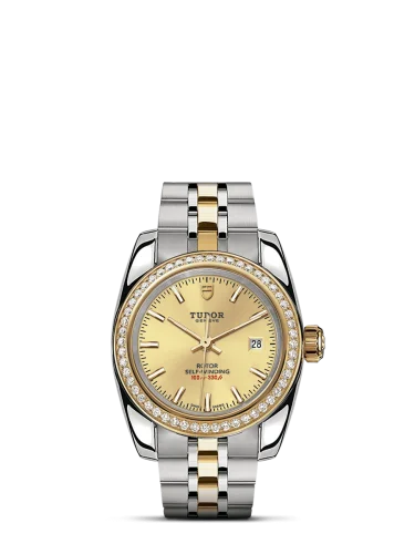 Classic 28 Stainless Steel / Yellow Gold / Diamond / Champagne / Bracelet