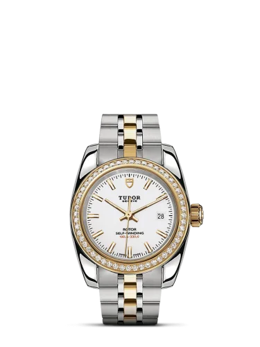 Classic 28 Stainless Steel / Yellow Gold / Diamond / White / Bracelet
