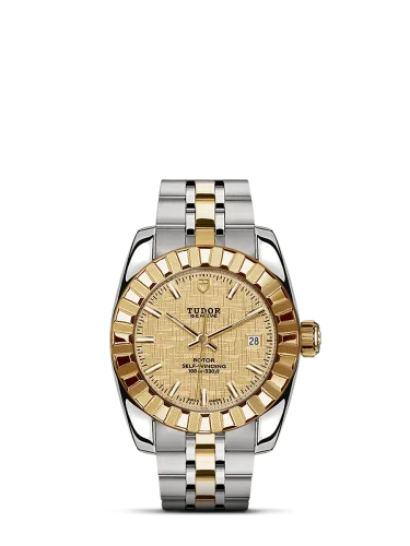 Classic 28 Stainless Steel / Yellow Gold / Fluted / Champagne / Bracelet