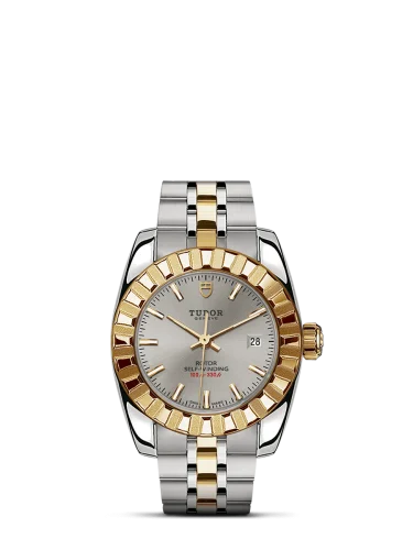 Classic 28 Stainless Steel / Yellow Gold / Fluted / Silver / Bracelet