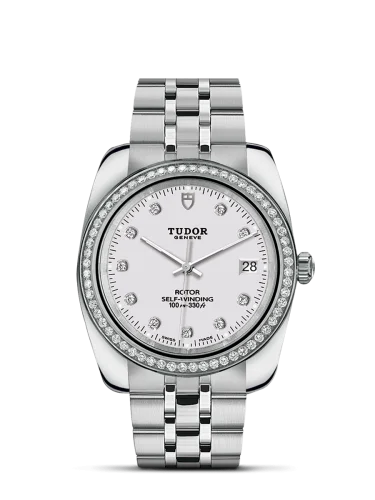 Classic 38 Stainless Steel / Diamond / White-Diamond / Bracelet