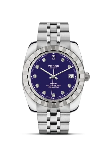 Classic 38 Stainless Steel / Fluted / Blue-Diamond / Bracelet